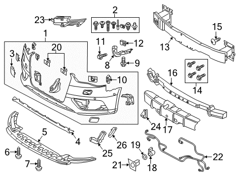 2017 Audi A3 Front Bumper Diagram 3