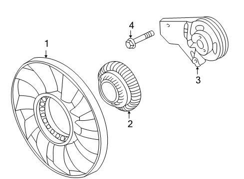 2001 Audi Allroad Quattro Cooling System, Radiator, Water Pump, Cooling Fan Diagram 1