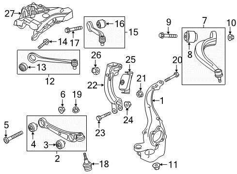 2012 Audi A8 Quattro Lower Ball Joint Diagram for 4H0-407-689-A