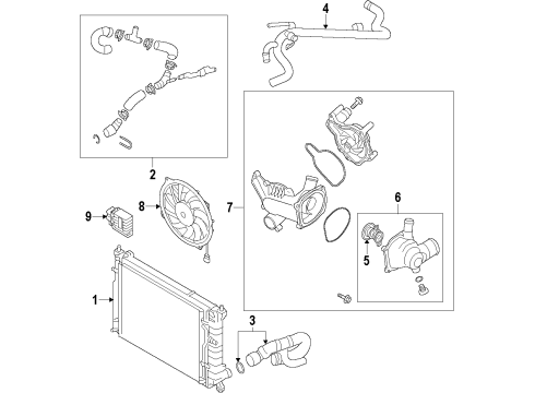 2010 Audi Q7 Cooling System, Radiator, Water Pump, Cooling Fan Diagram 5