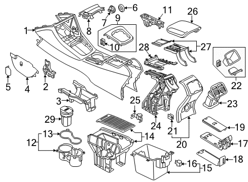 2017 Audi Q3 Quattro Center Console