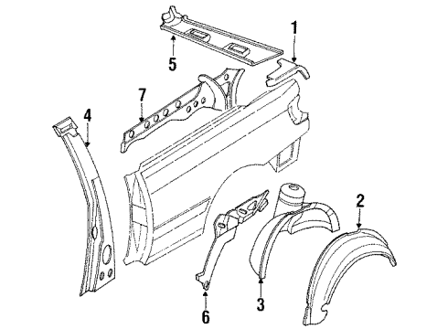 1990 Audi Coupe Quattro Inner Components - Quarter Panel