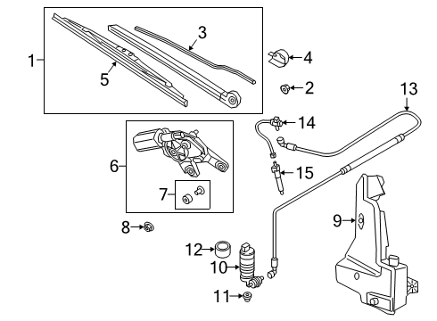 2019 Audi e-tron Quattro Rear Wiper Components Diagram 1