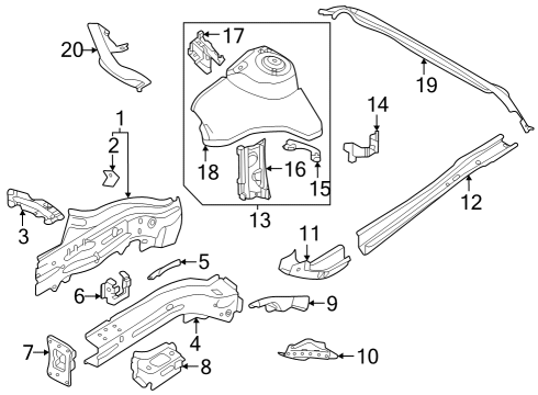 2023 Audi S3 Structural Components & Rails Diagram 2