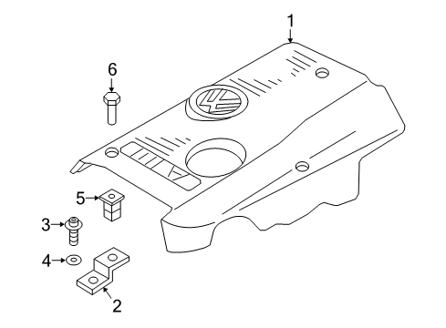 1998 Audi A4 Quattro Engine Appearance Cover Diagram 1