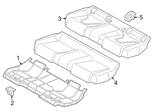 2023 Audi RS3 Rear Seat Components Diagram 2