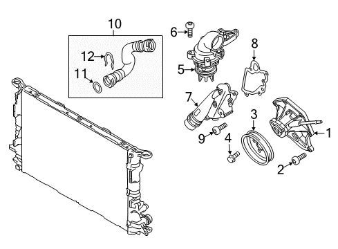 2012 Audi A6 Quattro Connector Tube Gasket Diagram for 06E-121-139-H