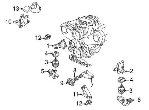 2005 Audi Allroad Quattro Engine & Trans Mounting Diagram 2