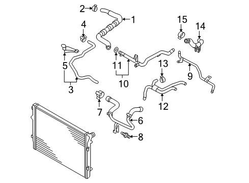 2010 Audi A3 Quattro Reservoir Hose Diagram for 1K0-122-109-CB