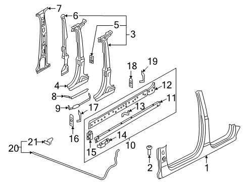 2023 Audi Q7 Center Pillar & Rocker