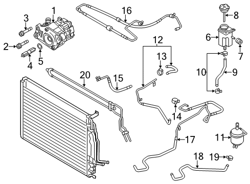 2014 Audi A8 Quattro P/S Pump & Hoses, Steering Gear & Linkage Diagram 5