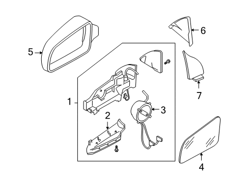 2007 Audi A3 Quattro Outside Mirrors