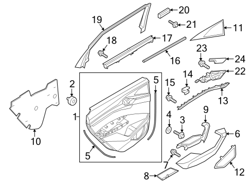 2024 Audi Q8 e-tron Interior Trim - Rear Door Diagram 1