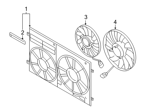 2007 Audi A3 Quattro Cooling System, Radiator, Water Pump, Cooling Fan Diagram 1