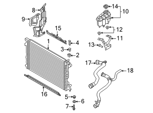 2021 Audi A4 Quattro Radiator & Components Diagram 1