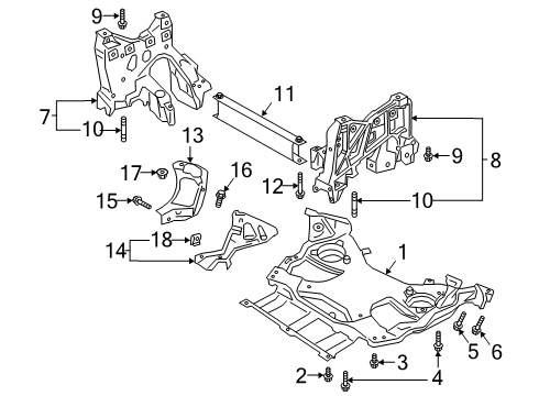 2022 Audi S8 Suspension Mounting - Front Diagram 1