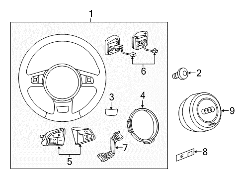 2016 Audi RS7 Steering Wheel Diagram for 4G8-419-091-T-IWJ