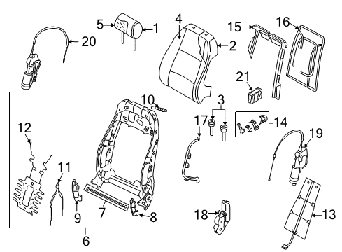 2008 Audi RS4 Front Seat Components Diagram 7