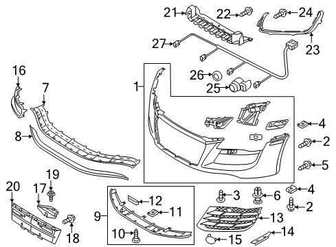 2015 Audi R8 Front Bumper & Grille - Cover & Components