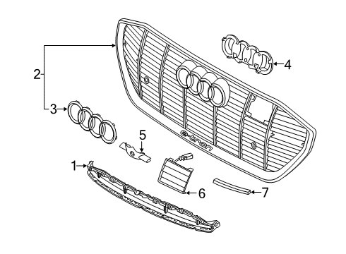 2022 Audi e-tron Quattro Grille & Components