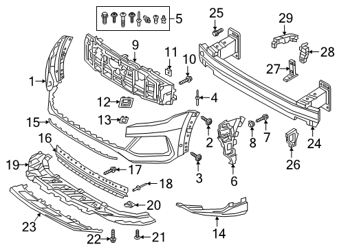 2019 Audi Q8 Front Bumper Diagram 2