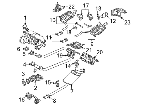 2009 Audi A4 Resonator & Pipe Clamp Diagram for 1K0-253-141-L