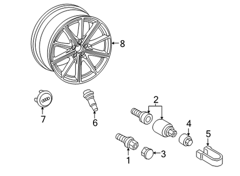 2021 Audi RS6 Avant Wheels, Covers & Trim Diagram 1