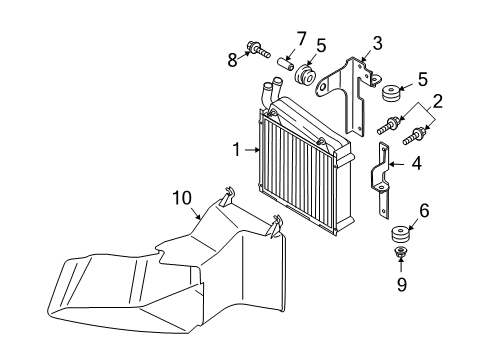 2008 Audi TT Quattro Radiator & Components Diagram 1