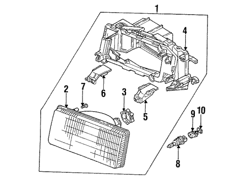 1990 Audi Coupe Quattro Headlamps Diagram 2