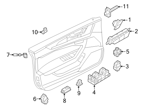 2024 Audi Q8 e-tron Sportback Interior Trim - Front Door Diagram 2