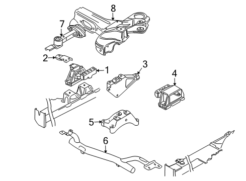 2004 Audi TT Quattro Engine & Trans Mounting Diagram 2