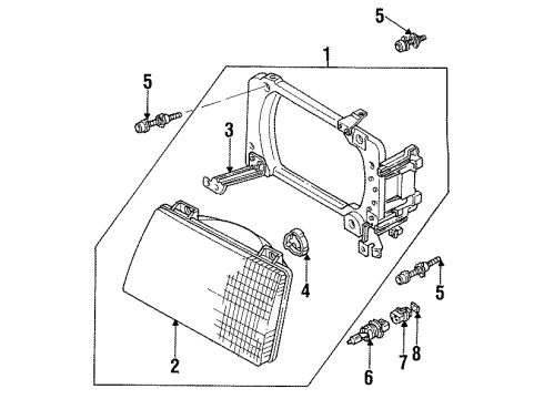 1985 Audi 5000 Headlamps, Electrical Diagram 2