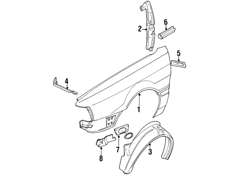 1990 Audi Coupe Quattro Fender & Components, Exterior Trim