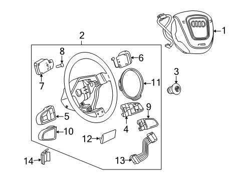 2009 Audi S5 Steering Column & Wheel, Steering Gear & Linkage Diagram 4