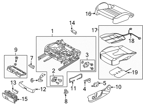 2016 Audi A3 Sportback e-tron Front Seat Components