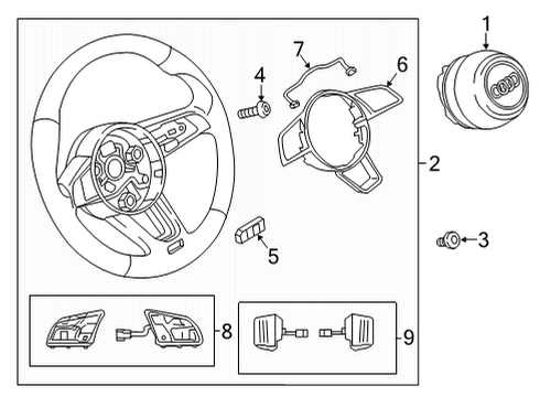 2022 Audi A5 Quattro Steering Column & Wheel, Steering Gear & Linkage Diagram 9