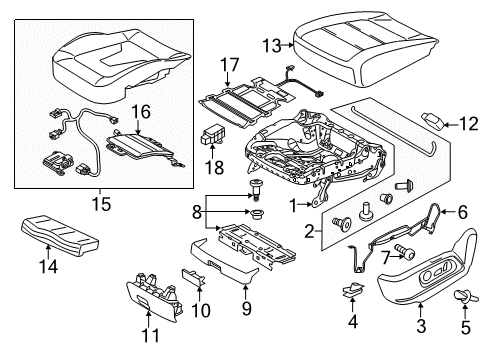 2016 Audi Q3 Quattro Front Seat Components Diagram 2