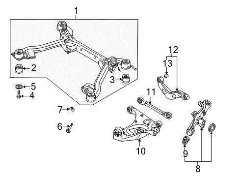 2004 Audi A4 Rear Suspension, Control Arm Diagram 8