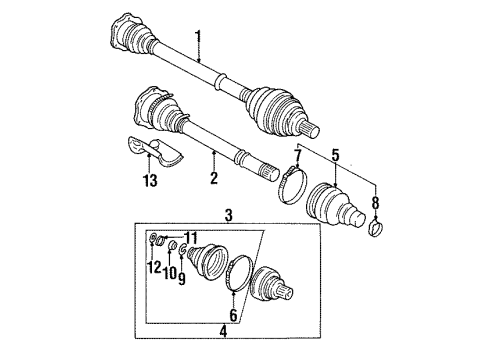 1998 Audi Cabriolet Drive Axles - Front