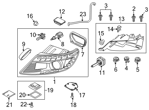 2015 Audi Q7 Composite Headlamp Diagram for 4L0-941-029-AK