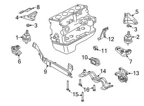 2006 Audi A4 Quattro Engine & Trans Mounting Diagram 2