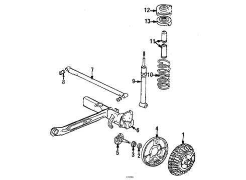 1986 Audi 5000 Drum Diagram for 443-501-615-A