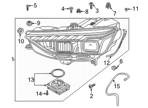 2023 Audi S4 Headlamp Components Diagram 3