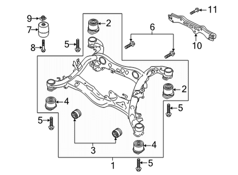 2020 Audi A8 Quattro Suspension Mounting - Rear Diagram 1