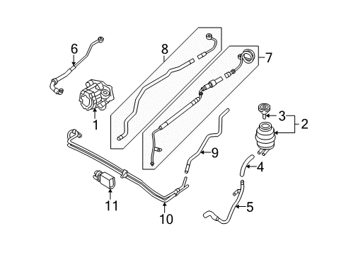 2008 Audi A6 Quattro Power Steering Suction Hose Diagram for 4F0-422-887-M