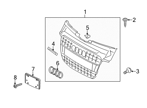 2014 Audi A5 Quattro Grille & Components Diagram 1