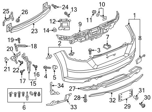 2017 Audi TT Quattro Bumper Cover Diagram for 8S0-807-067-GRU