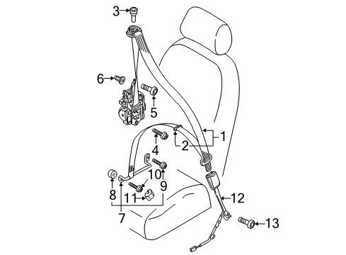 2019 Audi A3 Quattro Front Seat Belts Diagram 2