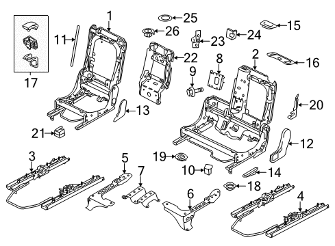 2014 Audi Q7 Second Row Seats, Body Diagram 1