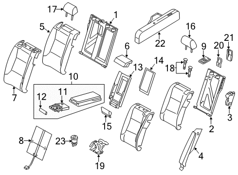 2014 Audi A6 Rear Seat Components